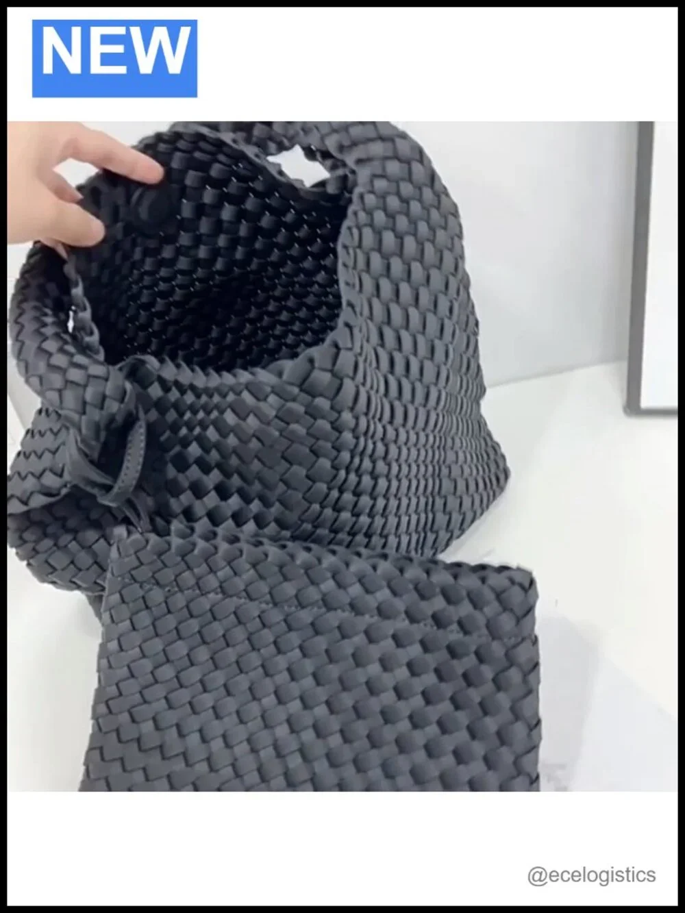 Woven Neoprene Hobo Tote with Wristlet, Women's Travel Handbag